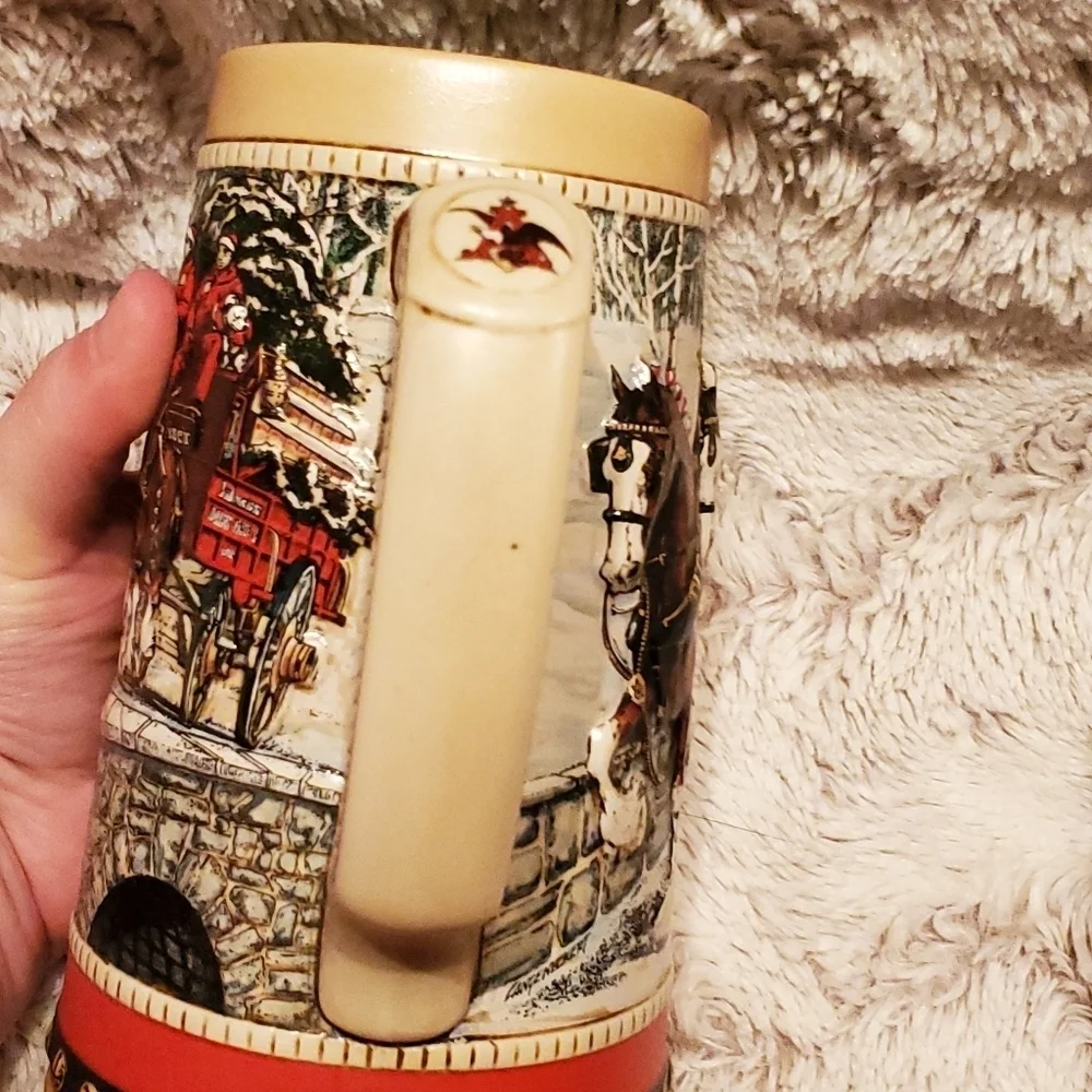 Budweiser Holiday Horses Beer Stein 